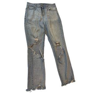 Denizen from Levi's Womens Jeans Ankle Slim Distressed Mid Rise Blue Size W30